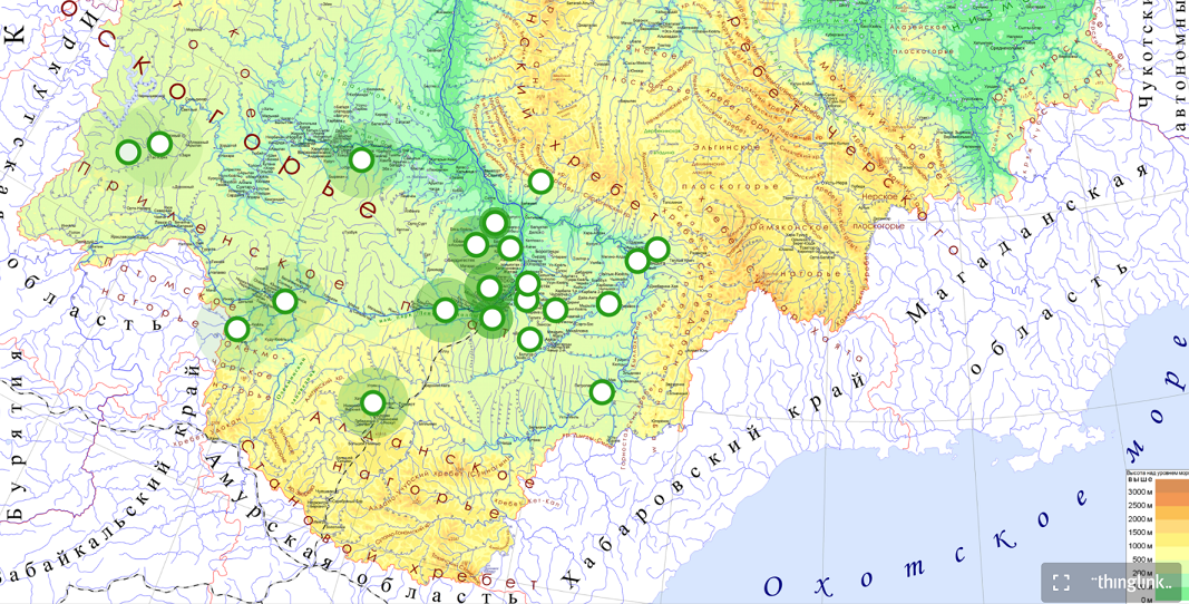 Участники проекта на карте Якутии научное лето онлайн участники